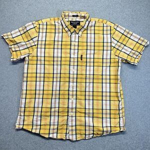 Abercrombie & Fitch Muscle Fit Plaid Button-Down Shirt Men’s XL Yellow Blue